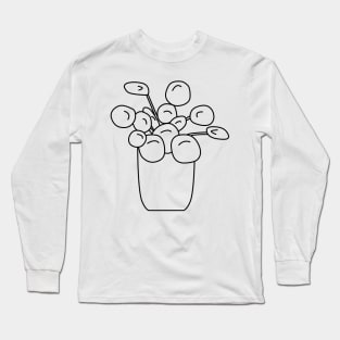 Pannenkoekplant Pilea Peperomioides Lines Long Sleeve T-Shirt